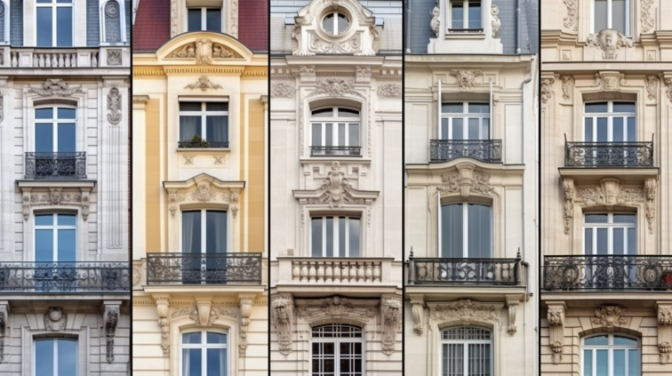 Différents styles de facades haussmanniennes